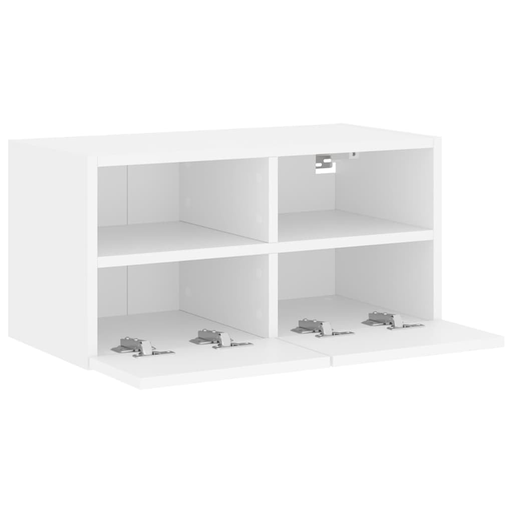 Mobile TV a parete bianco 60x30x30 cm legno Cosite design moderno spazio-cantare Sto per soggiorno facile montaggio Slish Home Fur
