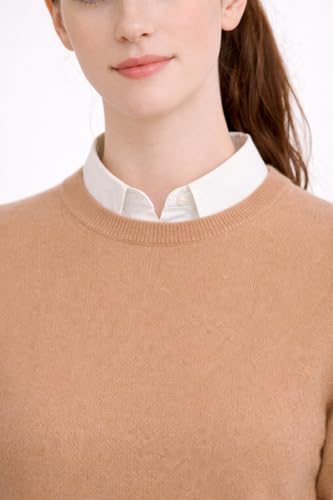 Image of Cashmeren Women's Basic Crewneck Sweater 100% Pure Cashmere Long Sleeve Round Neck Pullover