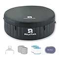 RELXTIME Inflatable Hot Tub 2 to 4 Person, Blow Up Hottub Portable Spa Square Outdoor Hottub, 110 Bubble Air Jets, Cover, 2 Filter Cartridges