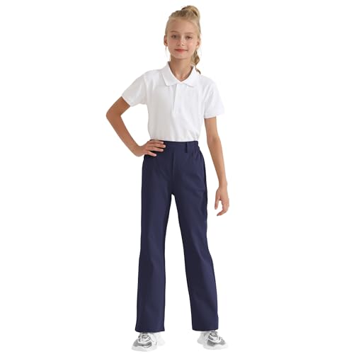 Image of Girls Flare Dress Pants, Bootcut School Uniform Slacks Size 6-15 Years