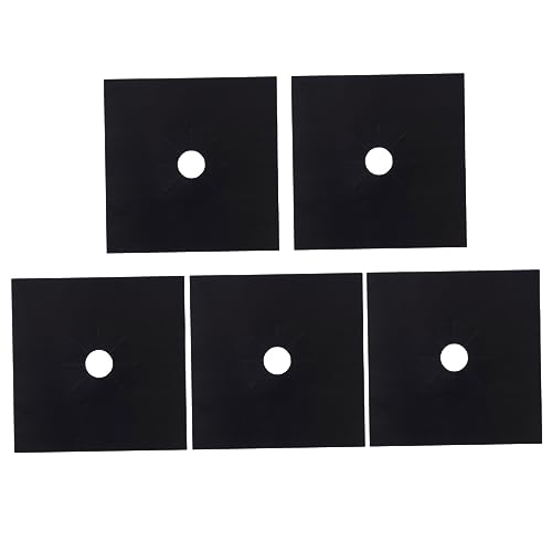 ZUNOXAZ 5 piezas Protector para Estufa de Gas Cubiertas Reutilizables Antigrasa para Quemadores Alfombrillas Negras Resistentes y Fáciles de Limpiar
