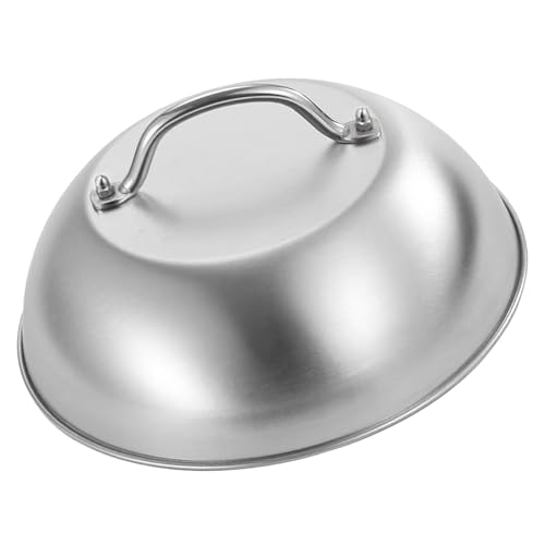 Copertura per griglia di cottura – Coperchio a cupola, scudo vapore in metallo, strumento rotondo per barbecue | Design resistente per bistecca e hamburger in acciaio inox, accessorio da cucina