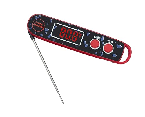Digital Meat Thermometer BTSEYAW Flipping Number LED Clear Screen Fast Kitchen Cooking Food Thermometer for Candy Water Oil BBQ Grill Smoker (A)