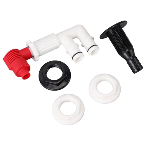 Zhjvihx Kit combiné de Pompe de Vidange et D'aération Marine, Pompe de Recirculation avec Vanne de Vidange de Montage de 1 1/16 Pouce et 2 Raccords de Tuyau,...
