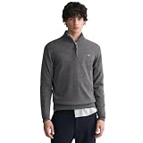  GANT Superfine Lambswool Half Zip, Pull-Over Homme, Charcoal Melange,