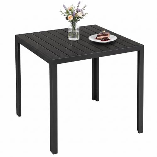 LIFERUN Gartentisch Wetterfest 75x75cm WPC, Quadratischer...