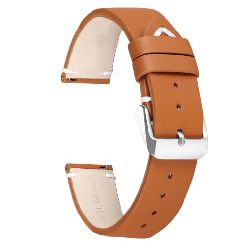 Image of OMAX 22mm Tan Genuine Leather Watch Strap Premium Watch Strap for Quick Release and Self Changeable