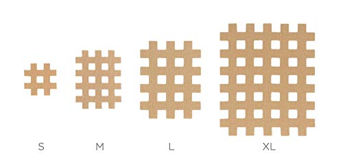 K-Tape Cross-Tape Mixed Sizes, Tapes for Crosspuncture Therapy Trigger Points, Acupuncture Points, Tense Muscles, Sore Joints - 5 Sheets, 35 Cross-Tapes