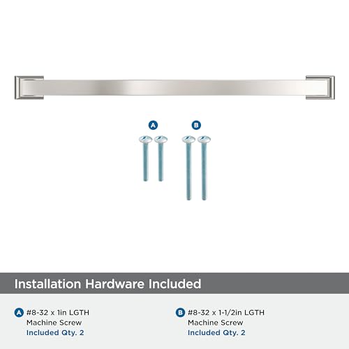 Image of Amerock Candler 12-5 /8 inch (320mm) Center-to-Center Polished Nickel Cabinet Pull, BP29353PN