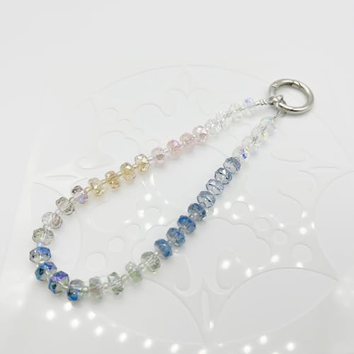 Image of TENOC Beaded Phone Wrist Strap, Multicolour | Cellphone Lanyard Chain, Sparkling Wristlet Bracelet, For Women