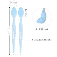 Lip Scrub Brush,Double-Sided Silicone Exfoliating Lip Brush Tool for Smoother and Fuller Lip Appearance,Blue,2pcs — image 7