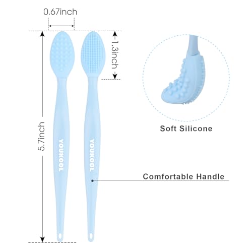 Lip Scrub Brush,Double-Sided Silicone Exfoliating Lip Brush Tool for Smoother and Fuller Lip Appearance,Blue,2pcs β image 7