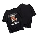 BEEYANBUY Men's T-Shirt Wash Unisex Fashion Ulzzang (US, Alpha, Large, Regular, Regular, Black)