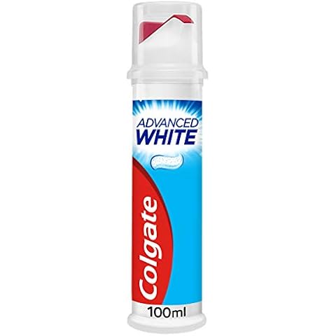 Colgate Advanced White with Micro-Cleansing Crystals Whitening Toothpaste Pump, 100 ml | Safe for daily use | Effectively whitens teeth in 10 days* Cover