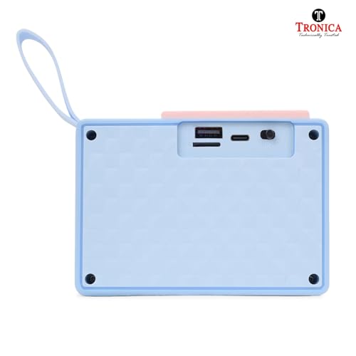 Image of Tronica Nawab 12W Portable Bluetooth Speaker with Metal Grill, Rechargeable Battery, 5 Hours Playback, FM Radio, USB & AUX Support (Multicolor Packed in a Jute Bag)