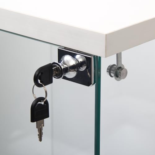 Yoluckea 3 Shelves Glass Display Cabinet with Door,Floor Standing Clear Glass Curio Cabinet Collection Display Case for Living Room Bedroom 49.41”x15.16”x13.58” White (Quick Assembly)