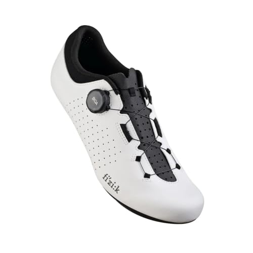 Fizik Vento Omna, Boa Road Bike Clip-in Cycling Shoes, White/Black, 8