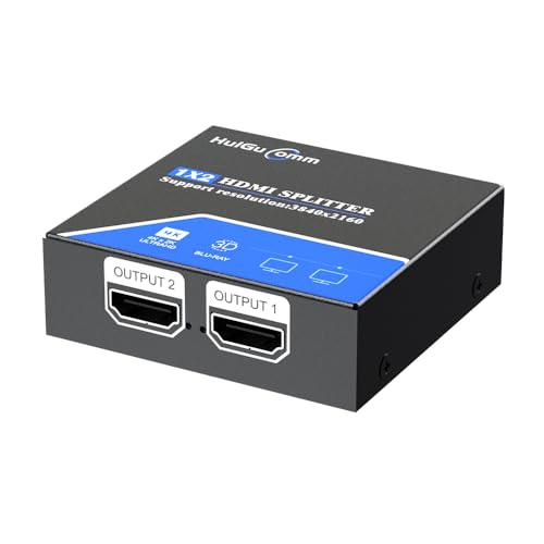 4K HDMI Splitter for Dual Monitors 1 in 2 Out Dual HDMI Adapter for Two Double Monitors Not Extended Display Taptop Hub Extender Splitter