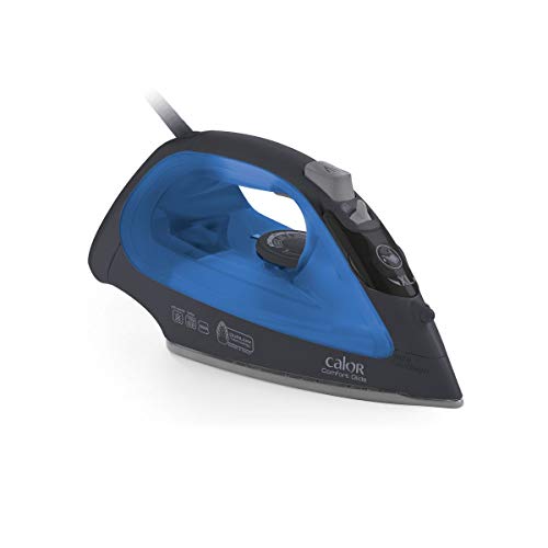Calor FV2674C0 Stoomstrijkijzer (stoomstrijkijzer, Durilium-zool, 2 m, 150 g/min, zwart, blauw, 40 g/min)