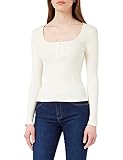 LDS KNT L/S Top with Square Neck and Pocket with Button