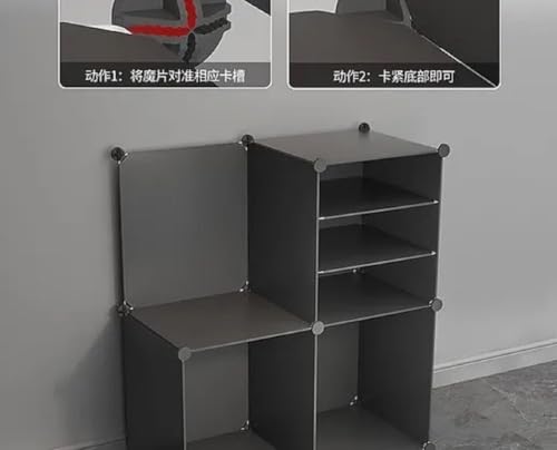 Image of Shoe Rack Multipurpose 5 Shelves Shoe Rack with Zip Door Cover & Side Pockets, Multiuse Wide Shelve,Rack for Footwear, Toys, Clothes (Grey, 18-Layer)