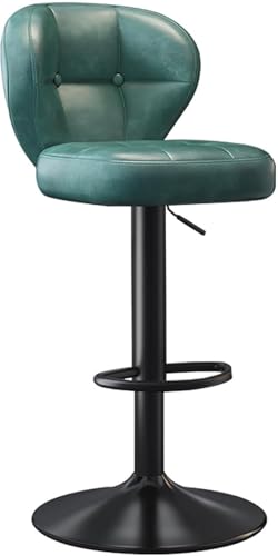 Tabouret de bar pivotant noir réglable en hauteur simili cuir assise confortable