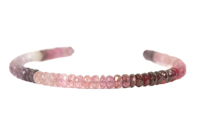 Bracelet spinel multicolore en argent fin 925 pour femme discret