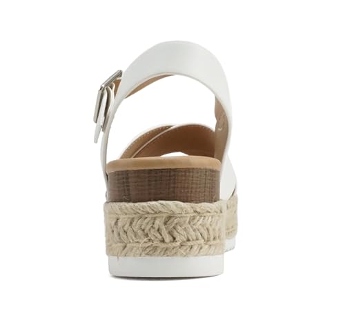 Image of Soda inchFIRELY inch ~ Women Round Toe Crisscross Band Platform Espadrille Wedge Sandal with Adjustable Ankle Strap