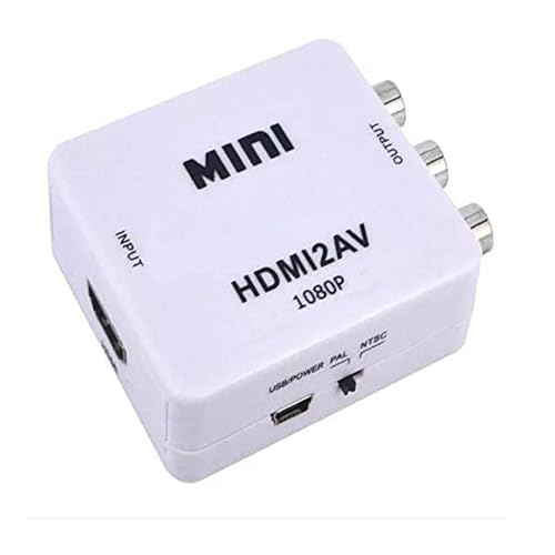 Image of PremiumAV VGA to HDMI Converter Adapter (White) | VGA Male to HDMI Female Video Converter with Audio & USB Power | Full HD 1080P Output for Laptop, PC, Monitor, Projector, TV - Plug & Play