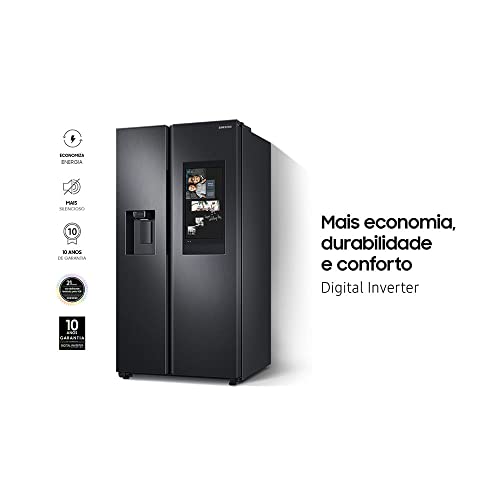 Geladeira Samsung Side By Side Black Premium 585 Litros 110V RS58T5561B1/AZ