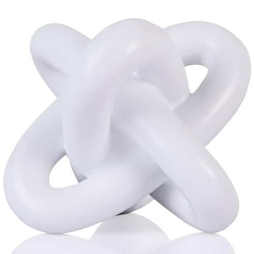 Sculpture de nœud blanc pour table basse rustique et meuble TV