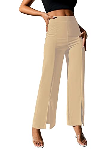 Image of Shasmi Women's Dress Pants Stretchy Work Slacks Business Casual Office Bootcut Leg Elastic Waist Regular Fit Plazzo Trouser Pant (Pant 65)