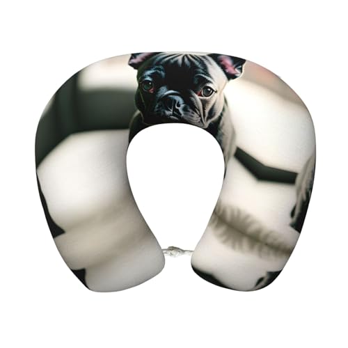 Almohada Cervical U de Espuma Viscoelástica Negra miniatura 1