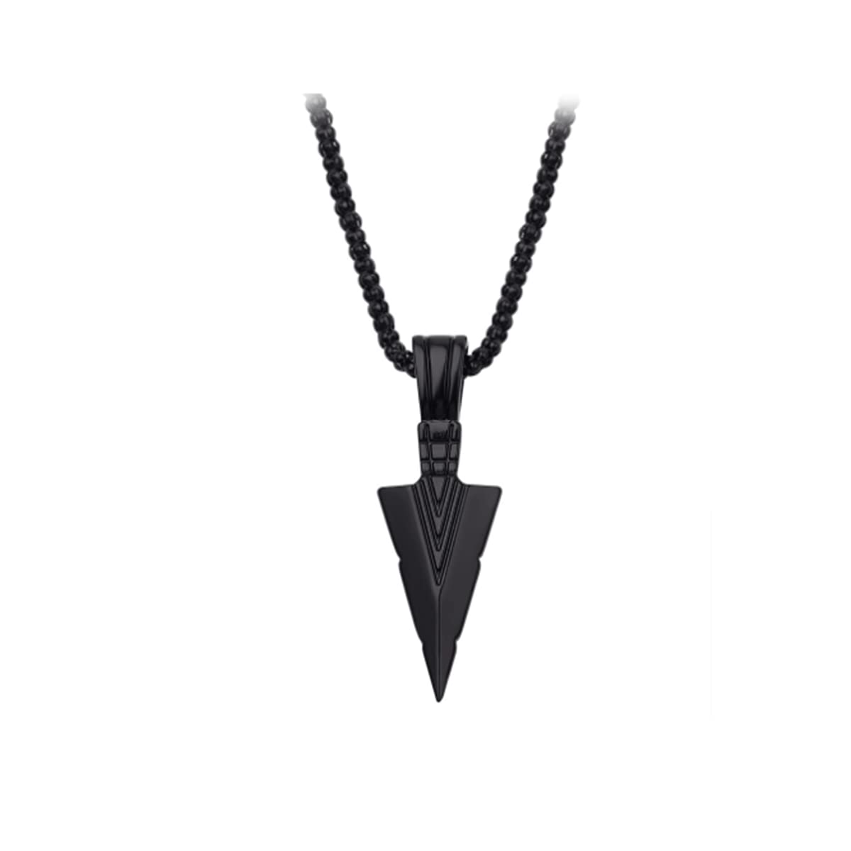 BeauentyFashionable Pendant Necklace for Mens Cool Spearpoint Arrowhead Pendant Chain Necklace