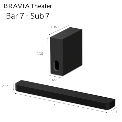 Image of Sony BRAVIA Theater Bar 7 Soundbar and Included Sub 7 Wireless Subwoofer | Dolby Atmos & DTS:X Surround Sound, 360 Spatial Sound Mapping, Bluetooth, Spotify Connect, AirPlay 2, HDMI 2.1, HT-AP710