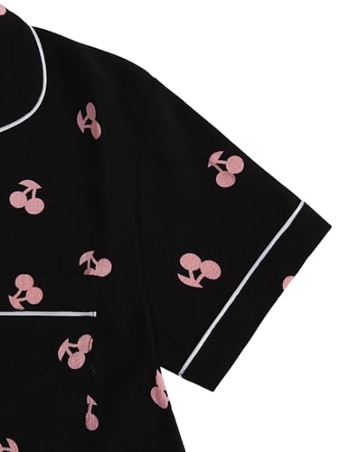 Image of Verdusa Pajamas For Women Set 2 Piece Summer Pajama Sets Cute Pjs Lounge Matching Button Shirt with Shorts