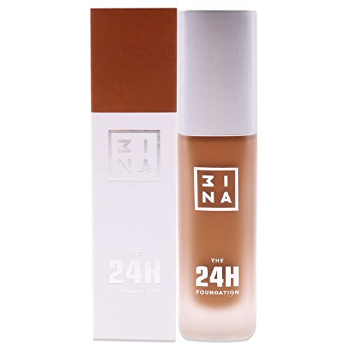 3INA MAKEUP - The 24h Foundation 667 - Warm brown Foundation With Yellow Undertone - 24H Waterproof Liquid Foundation Full Coverage - Matte Foundation for Flawless Skin - Vegan - Cruelty Free