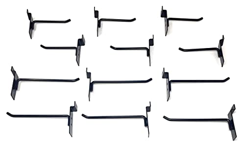 Execusystems Set Of 12 Slatwall Hooks Black Metal 6 Each 4 Inch And 6 Inch For Retail Display And Home Organization #TOP1
