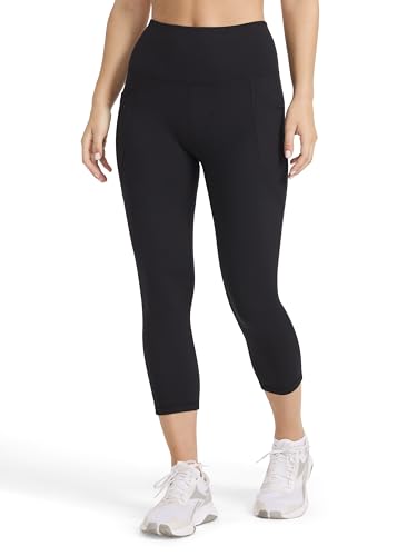 Reebok Women’s ID Train Capri, Slim Fit, 20” Inseam, Lightweight Stretch Poly Motion Interlock Fabric, Moisture-Wicking, Black, X-Small - image 1