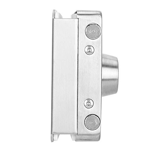 Door Lock Latch, Glass Door Latch No Drilling Solid for Home Office, Metallic Silver - Image 4