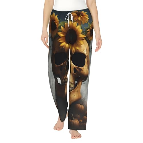 Pantalon de pyjama femme avec motif crâne, le cadeau d'hiver