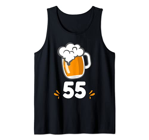 Taza de Cerveza de Celebración de Cumpleaños 55 Años Camiseta sin Mangas
