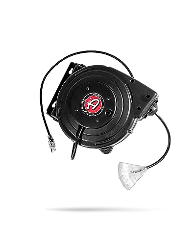 Adam's Polishes 50 Ft Retractable Extension Cord Reel - Electrical Power Cord Reel - Premium Construction & Specs To Tackle Any Job - Keep Your Garage Organized