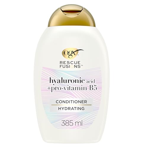 OGX Rescue Fusions Conditioner (385 ml), tratamiento hidratante cabello con ácido hialurónico y provitamina B5, acondicionador para pelo dañado, fórmula sin sulfatos