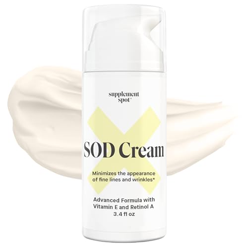 Supplement Spot Superoxide Dismutase (SOD) Anti-Aging Cream - Face Moisturizer for Fine Lines & Wrinkles, Smooth & Firm Skin, Youthful Glow, Antioxidant-Rich Skincare, 3.4 oz