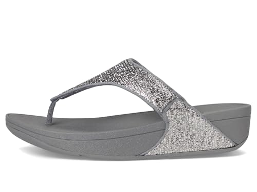 FitFlop Women's Lulu Crinkled-Shimmer Toe-Post Sandals Wedge4