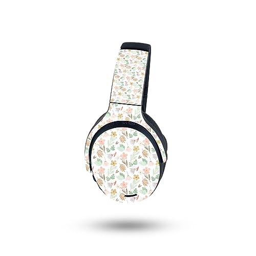 Image of MightySkins Carbon Fiber Skin Compatible with Skullcandy Crusher ANC 2 - Neutral Flowers | Protective, Durable Textured Carbon Fiber Finish | Easy to Apply