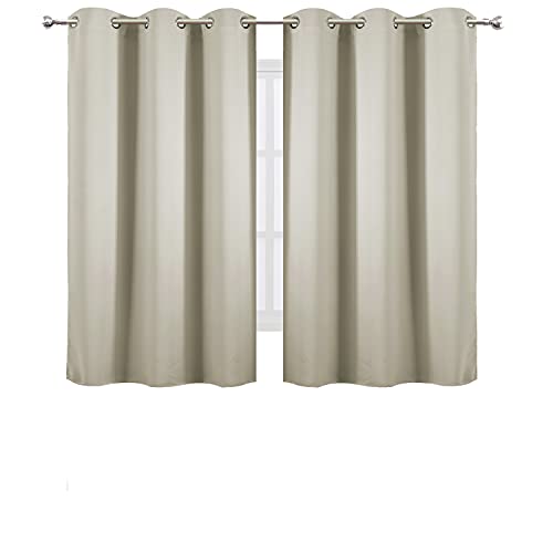 Image of LEMOMO Light Beige Thermal Blackout Curtains /42 x 63 Inch /Set of 2 Panels Room Darkening Curtains for Bedroom
