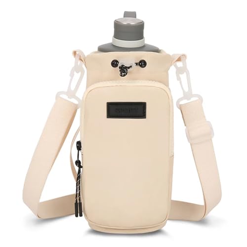 Sac gourde portatif jaune avec sangle réglable et housse de bouteille d'eau protectrice