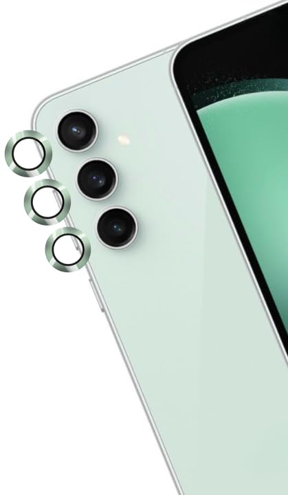 A3sprime Camera Lens Protector for Samsung Galaxy S23 FE 5G |Edge To Edge Full Coverage 9H Surface Hardness Tempered Glass with Metal Ring Guard Camera Protector| - Set of 1 Pairs (Light Green) (B0D9SM713Y) Amazon Price History, Amazon Price Tracker